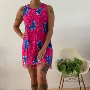 Vintage Hawaiian Floral Sundress Swim Coverup